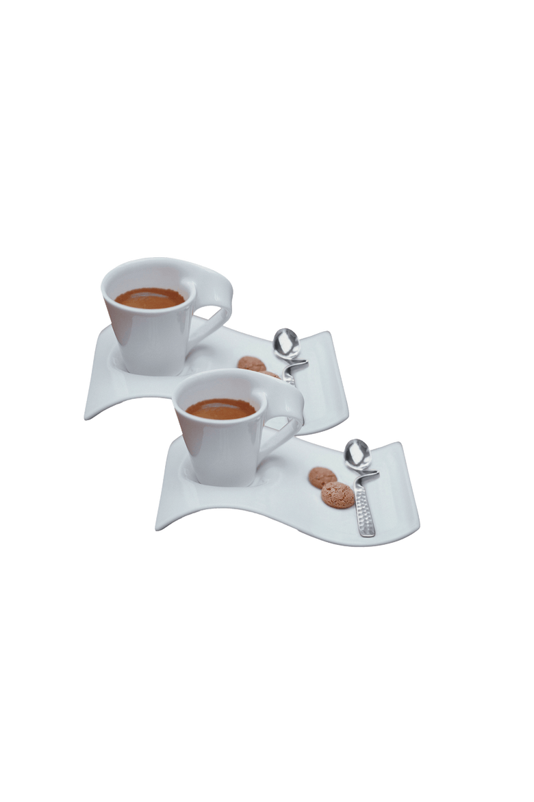 NewWave Caffè 6 Piece Espresso Set for 2, Main, color, white