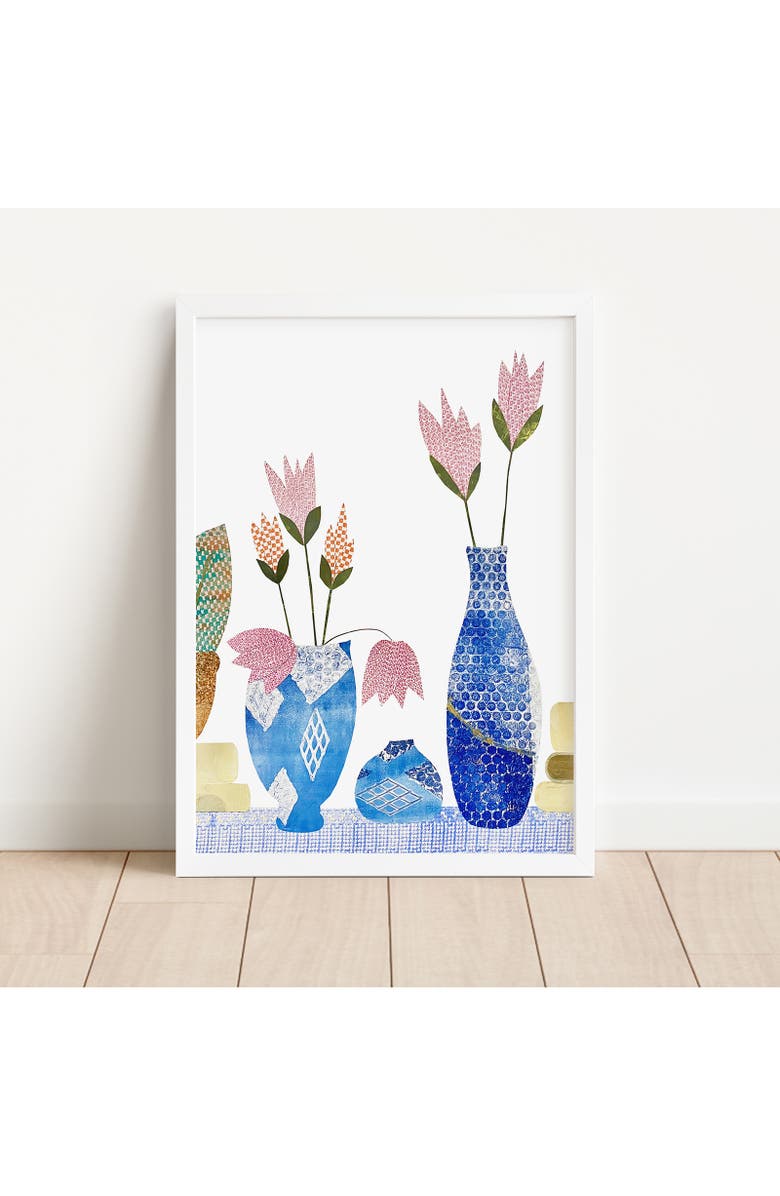 Artxtiles Springtime Floral Portrait Small Framed Print, Alternate, color, Blue