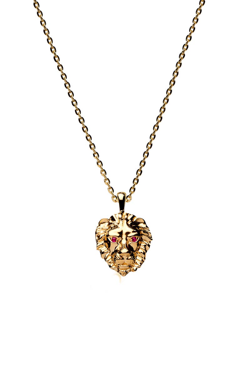 Awe Inspired Lion Pendant Necklace, Main, color, 