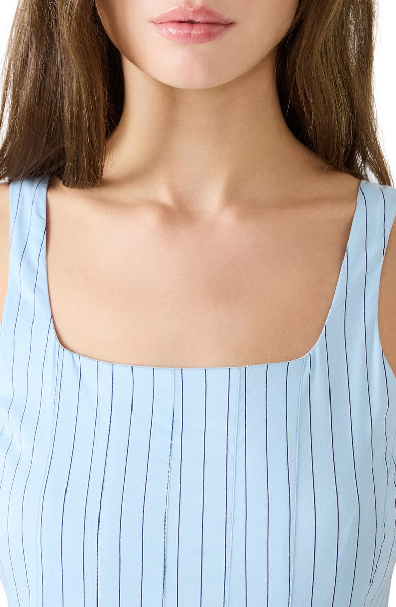 Steve Madden Adira Pinstripe Sundress, Alternate, color, Hazy Blue