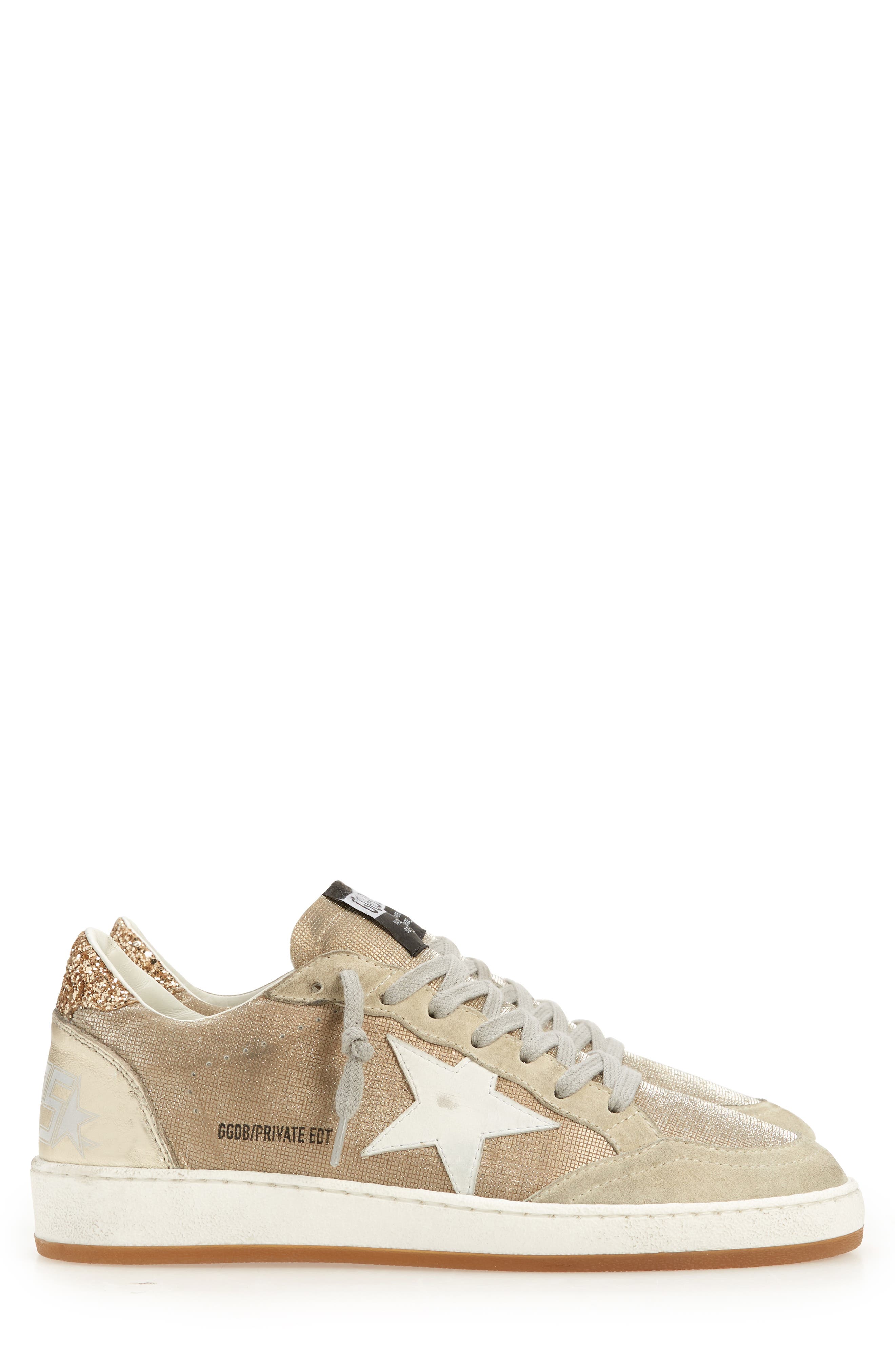 Golden Goose Ball Star Low Top Sneaker, Alternate, color, Natural/ Gold/ Grey