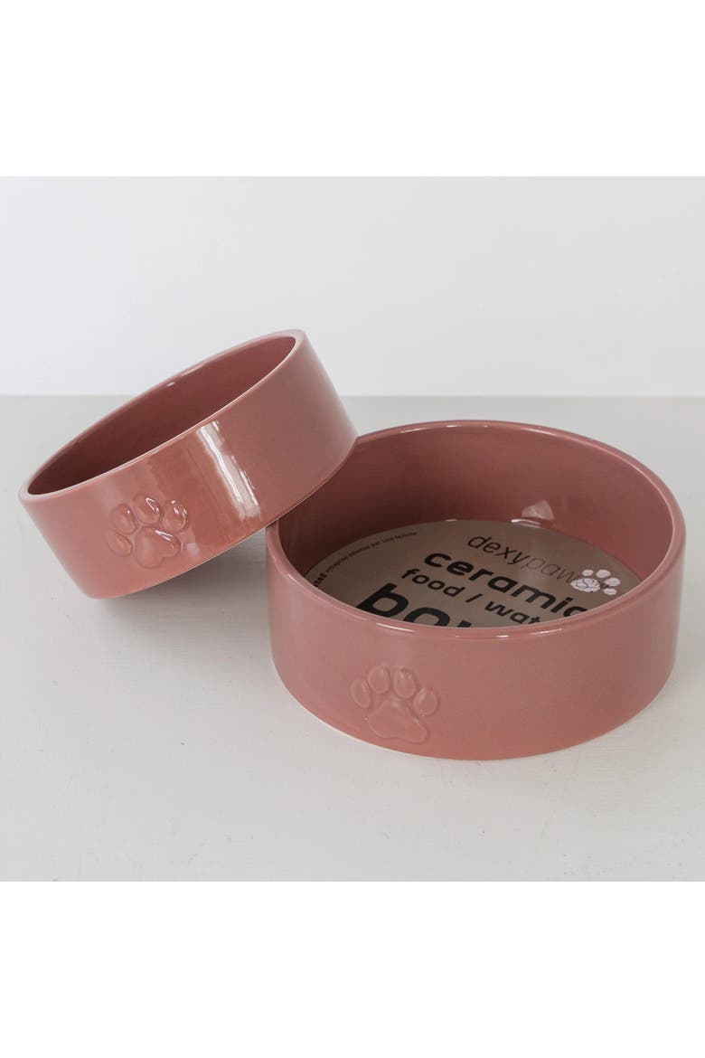 Ceramic Dog Bowl, 26 oz, Pet Feeding Dish, Alternate, color, Pink
