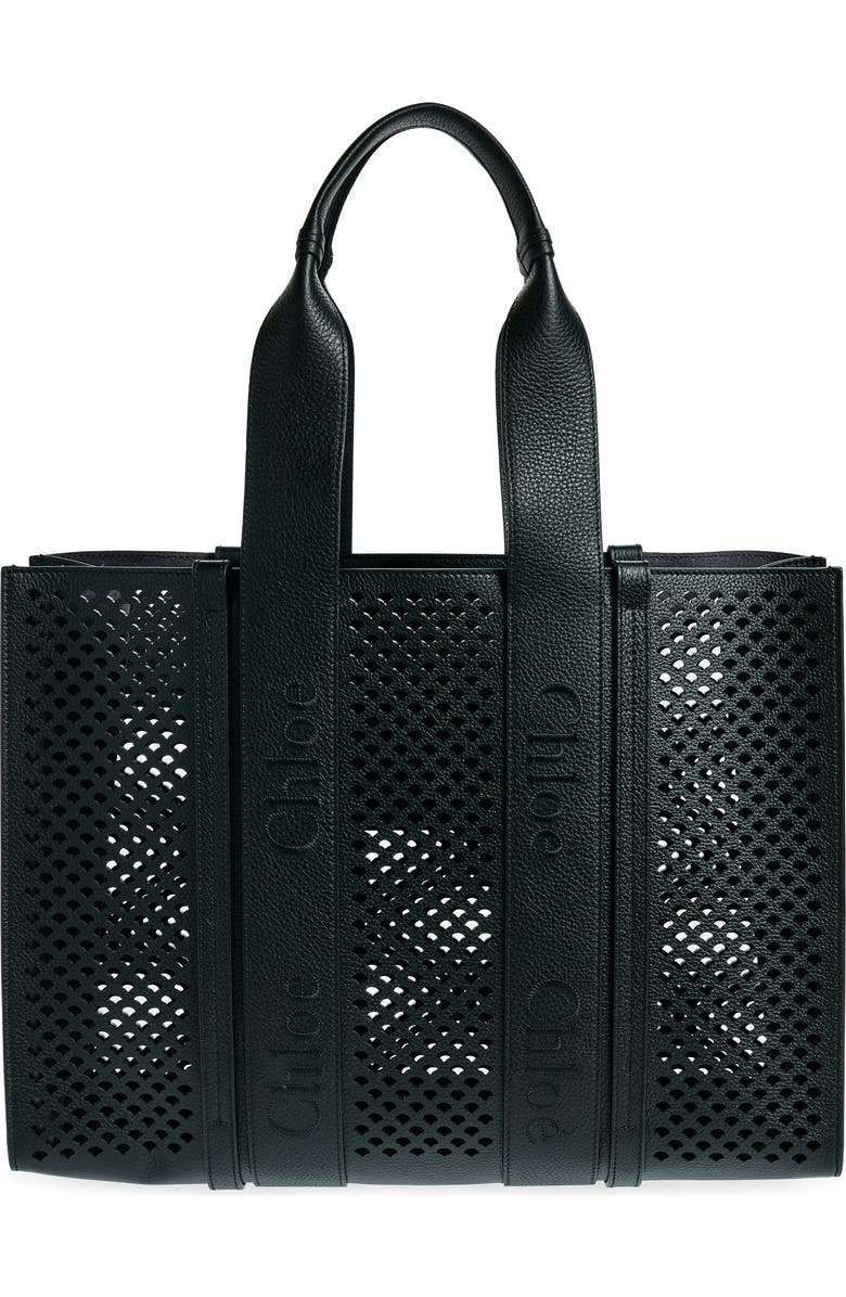Chloé Large Woody Perforated Leather Tote, Main, color,