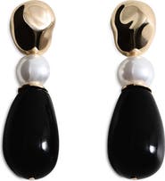 MANGO Faux Pearl Drop Earrings