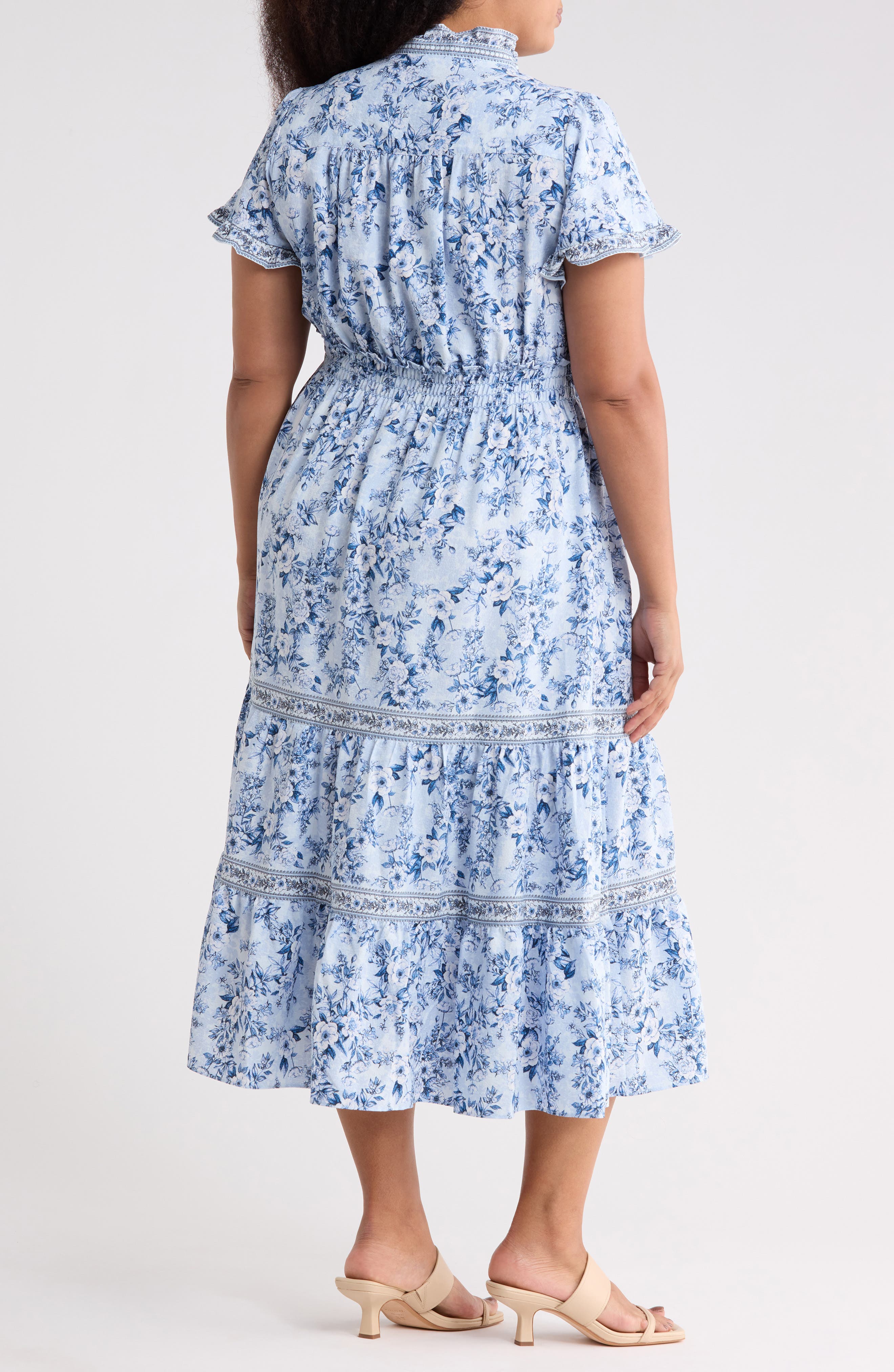 Flutter Sleeve Tiered Maxi Dress - image 2