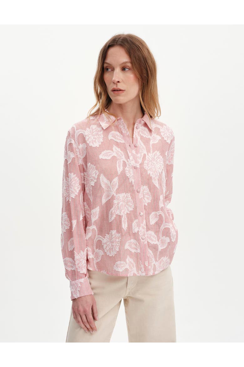Heidi Relaxed Fit Collared Shirt, Main, color, Red Floral Stripe