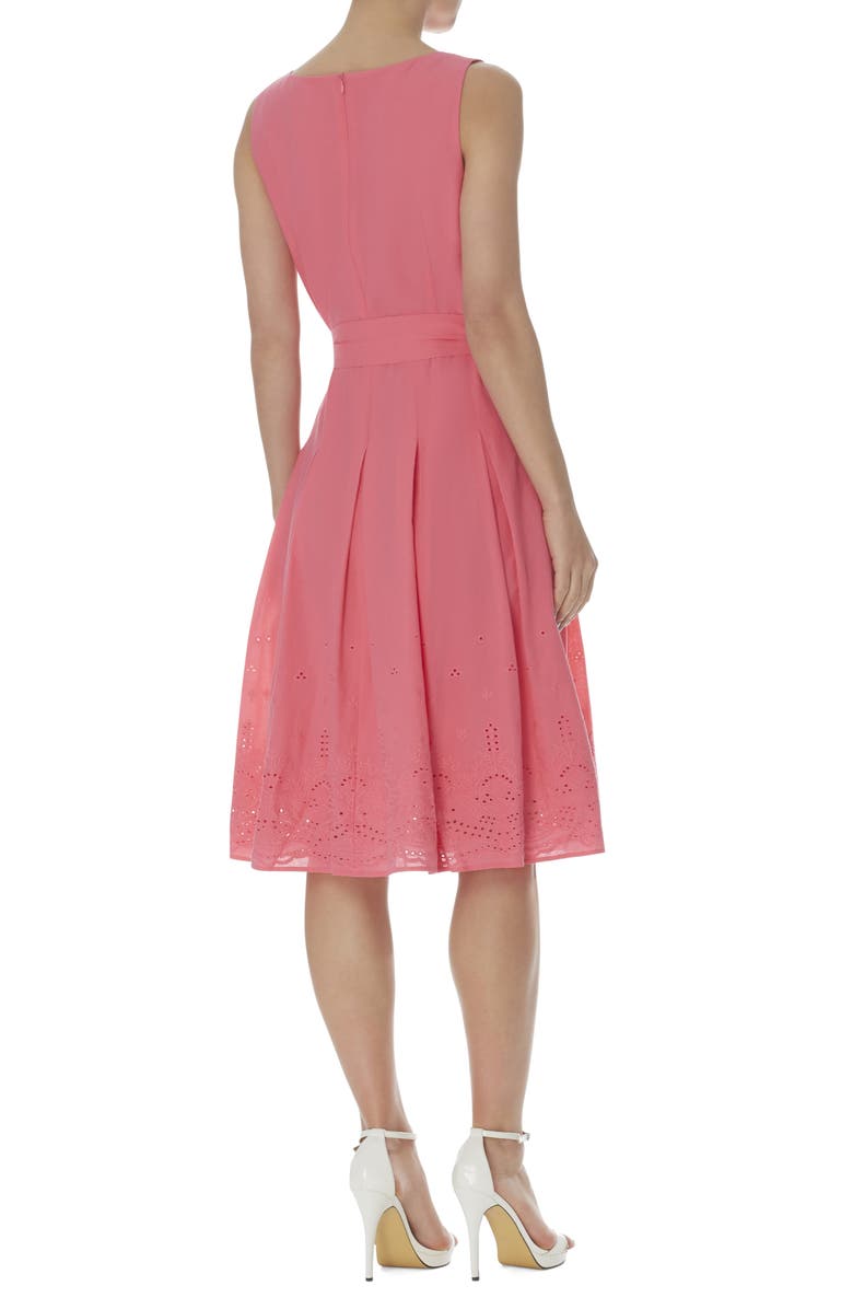Anne Klein Embroidered Sleeveless Fit & Flare Dress, Alternate, color,