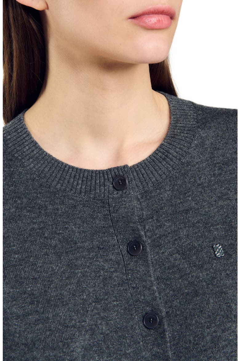 Wool and cashmere cardigan, Alternate, color, Dark grey