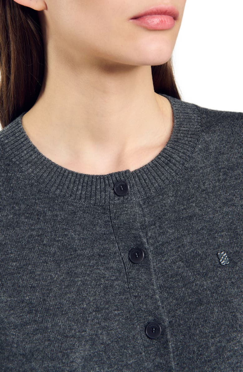 SANDRO Wool and cashmere cardigan, Alternate, color,