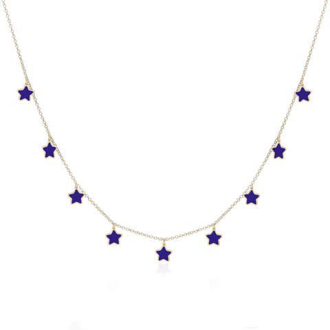 Lapis Star Dangle Necklace