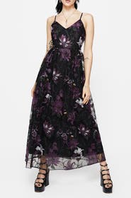 Disturbia Estrid Embroidered Mesh Maxi Dress