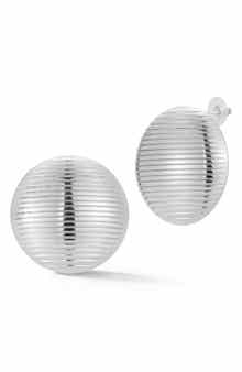 GLAZE JEWELRY Rib Textured Button Stud Earrings