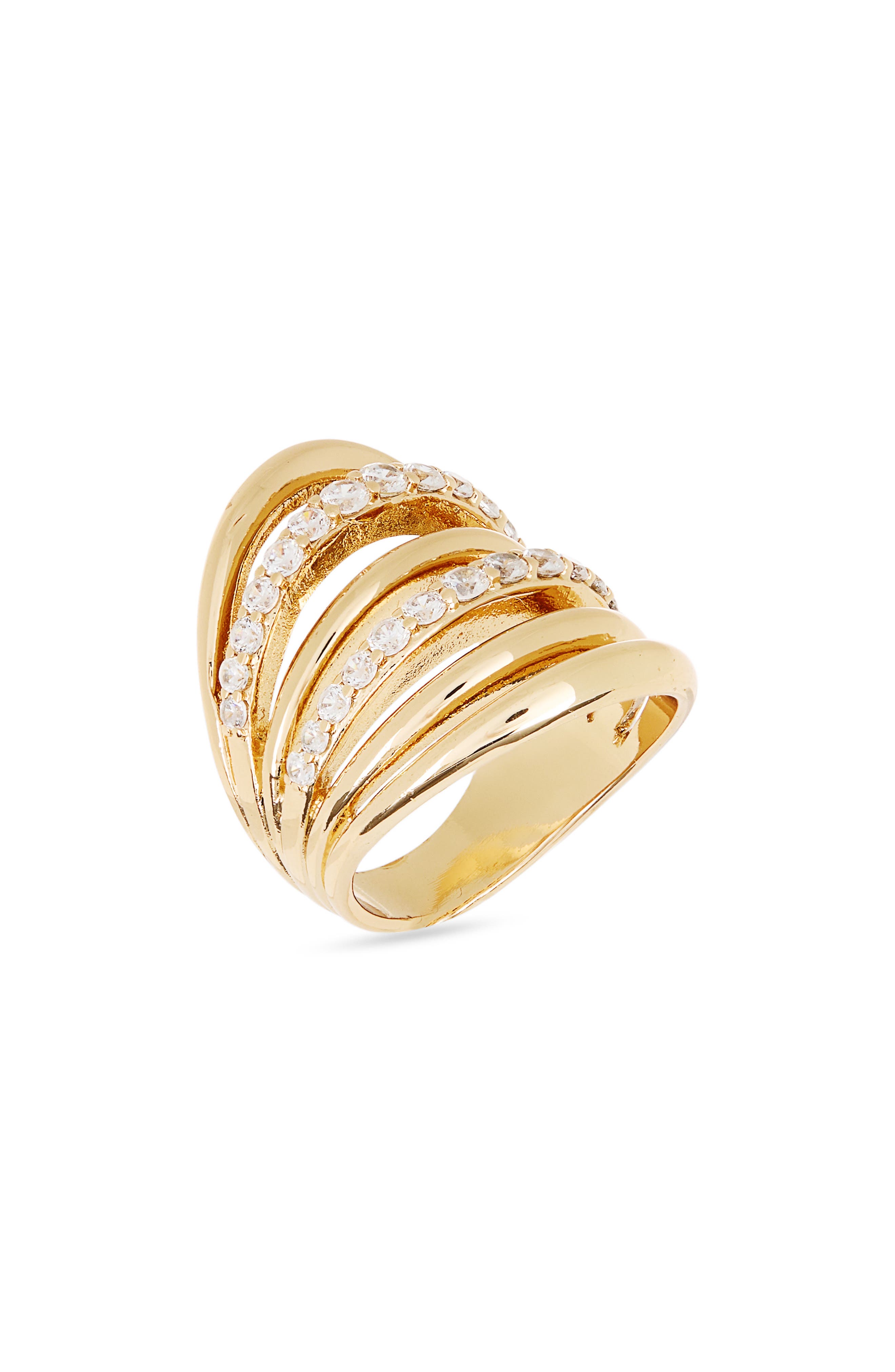 Cubic Zirconia Multi-Row Statement Ring