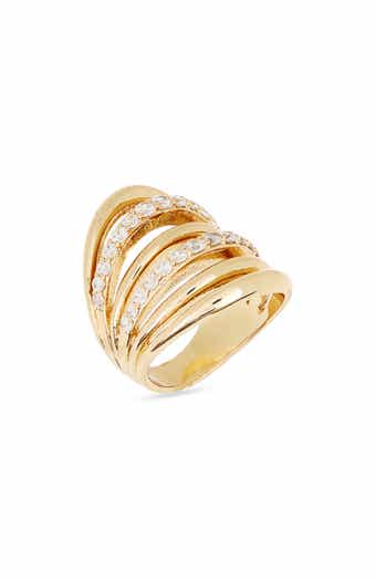 Cubic Zirconia Multi-Row Statement Ring