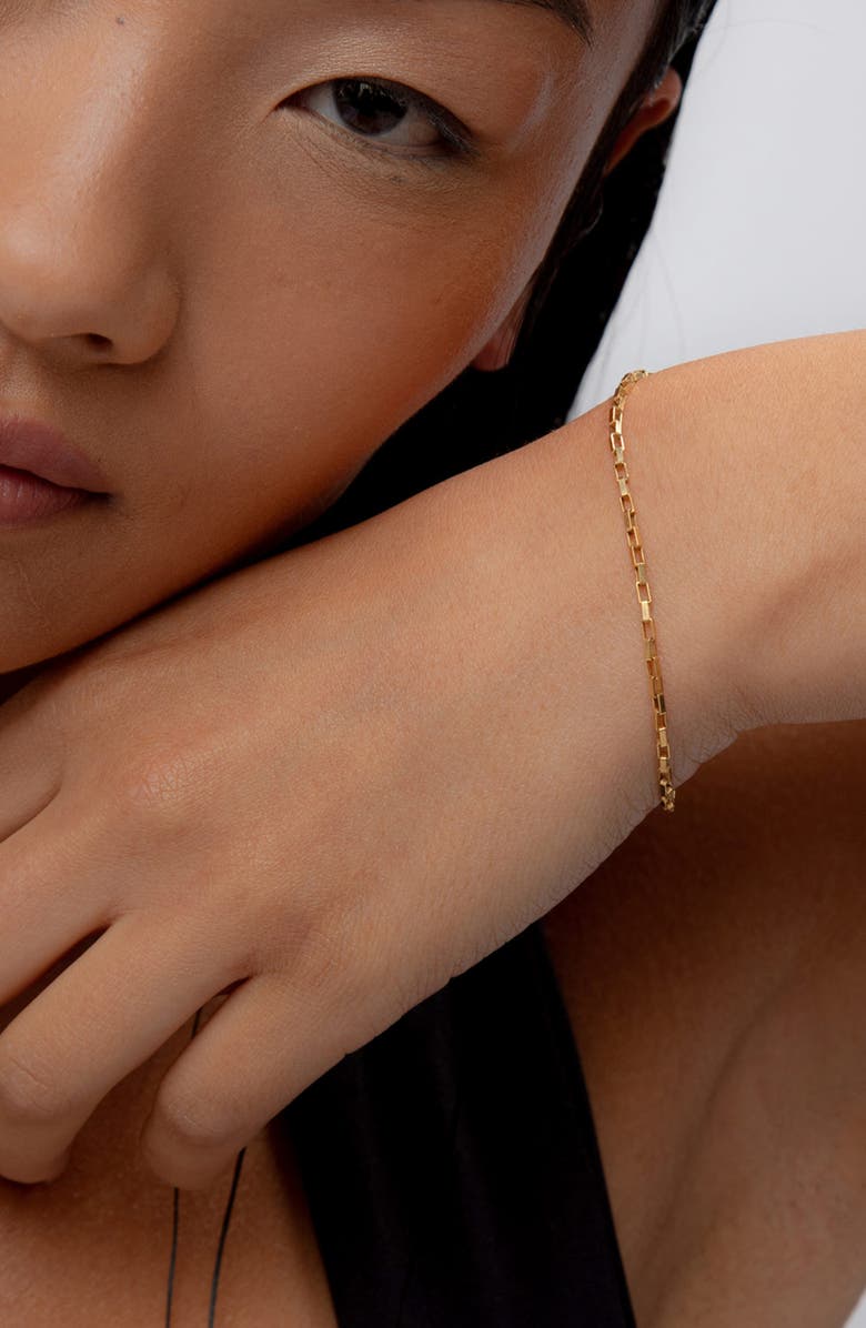 YOJ Mini Link Chain Bracelet in Gold, Alternate, color, Gold