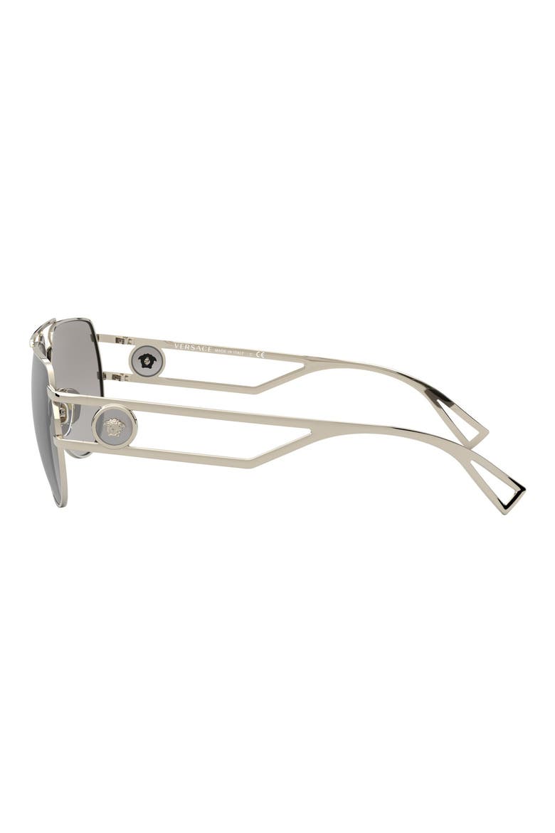 60mm Aviator Sunglasses, Alternate, color, PALE GOLD/ LIGHT GREY