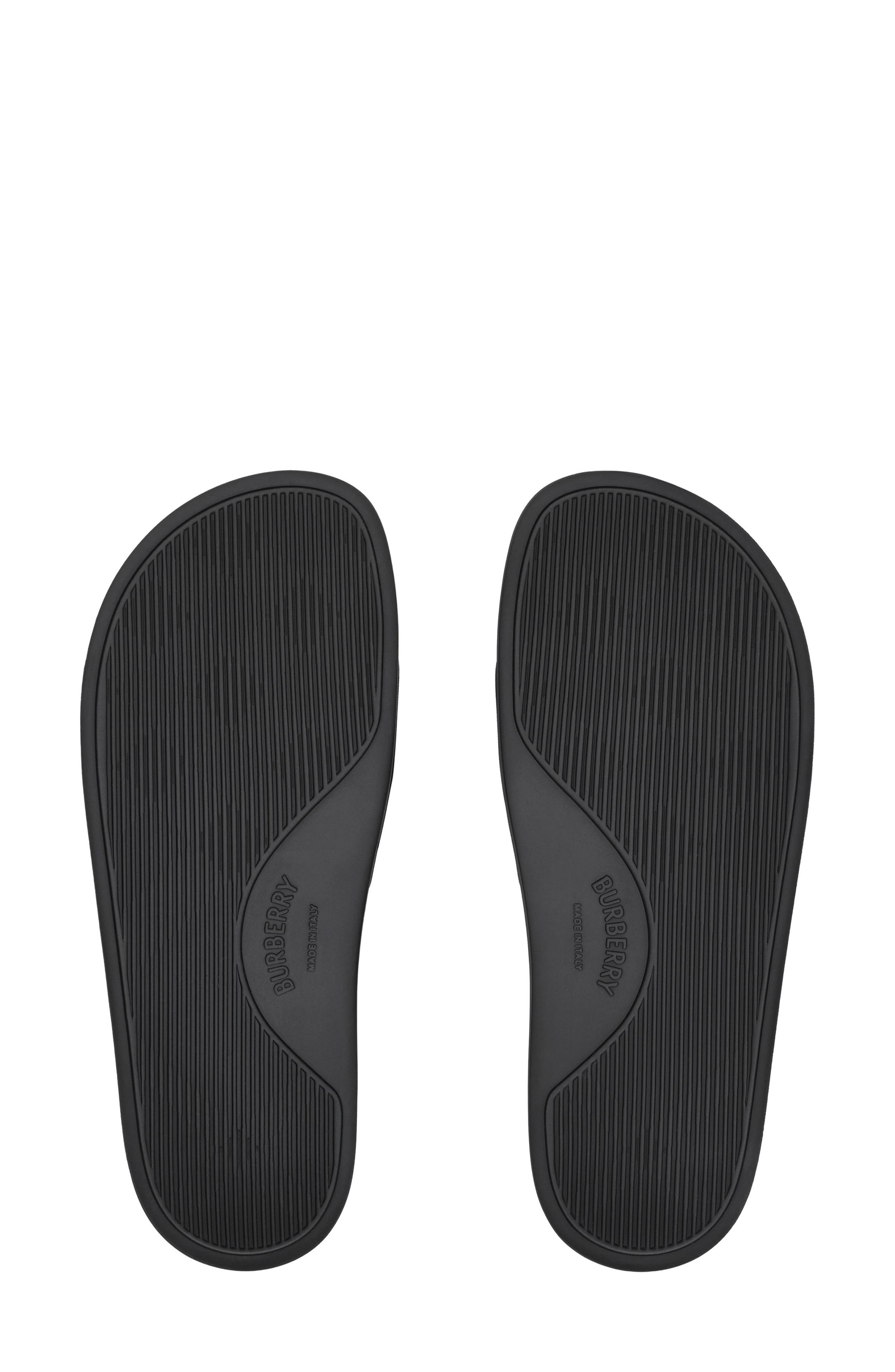 Burberry Furley Slide Sandal, Alternate, color, Black/ White