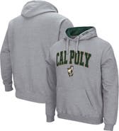 COLOSSEUM Men's Colosseum Heathered Gray Cal Poly Mustangs Arch and Logo Pullover Hoodie