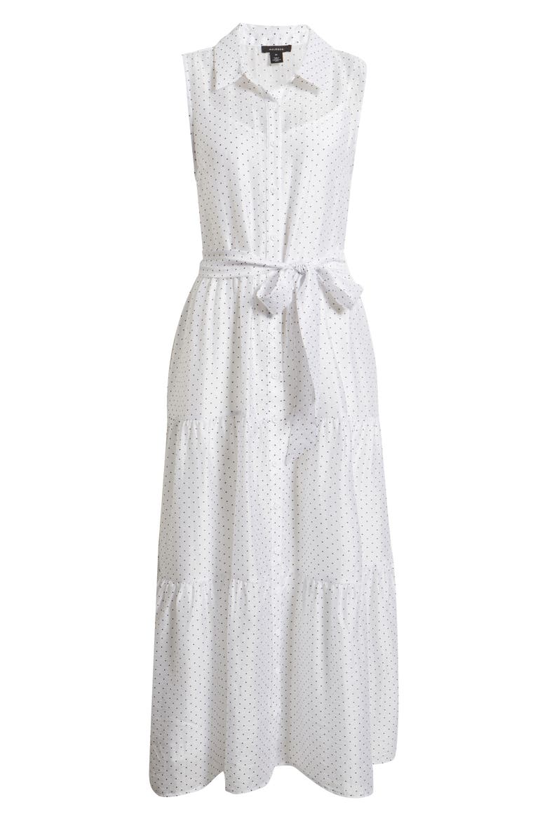 Polka Dot Midi Shirtdress, Alternate, color, BRIGHT WHITE