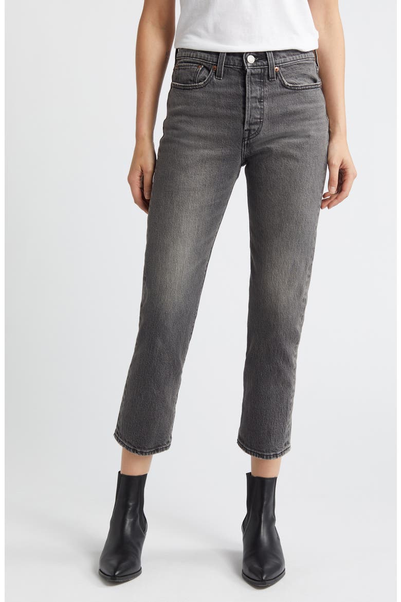 Wedgie High Waist Ankle Straight Leg Jeans, Main, color, WELL WORN