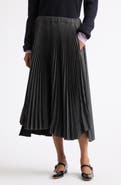 PLAN C Layered Pleated Midi Skirt