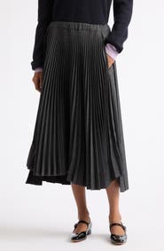 PLAN C Layered Pleated Midi Skirt