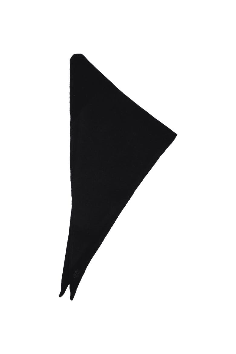 knit triangle scarf, Alternate, color, black
