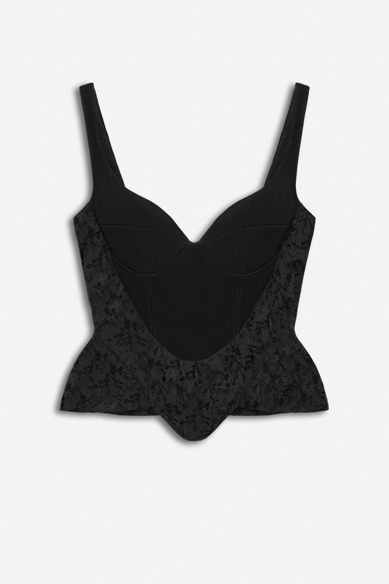 Boned Sweetheart Bustier Top, Alternate, color, Black