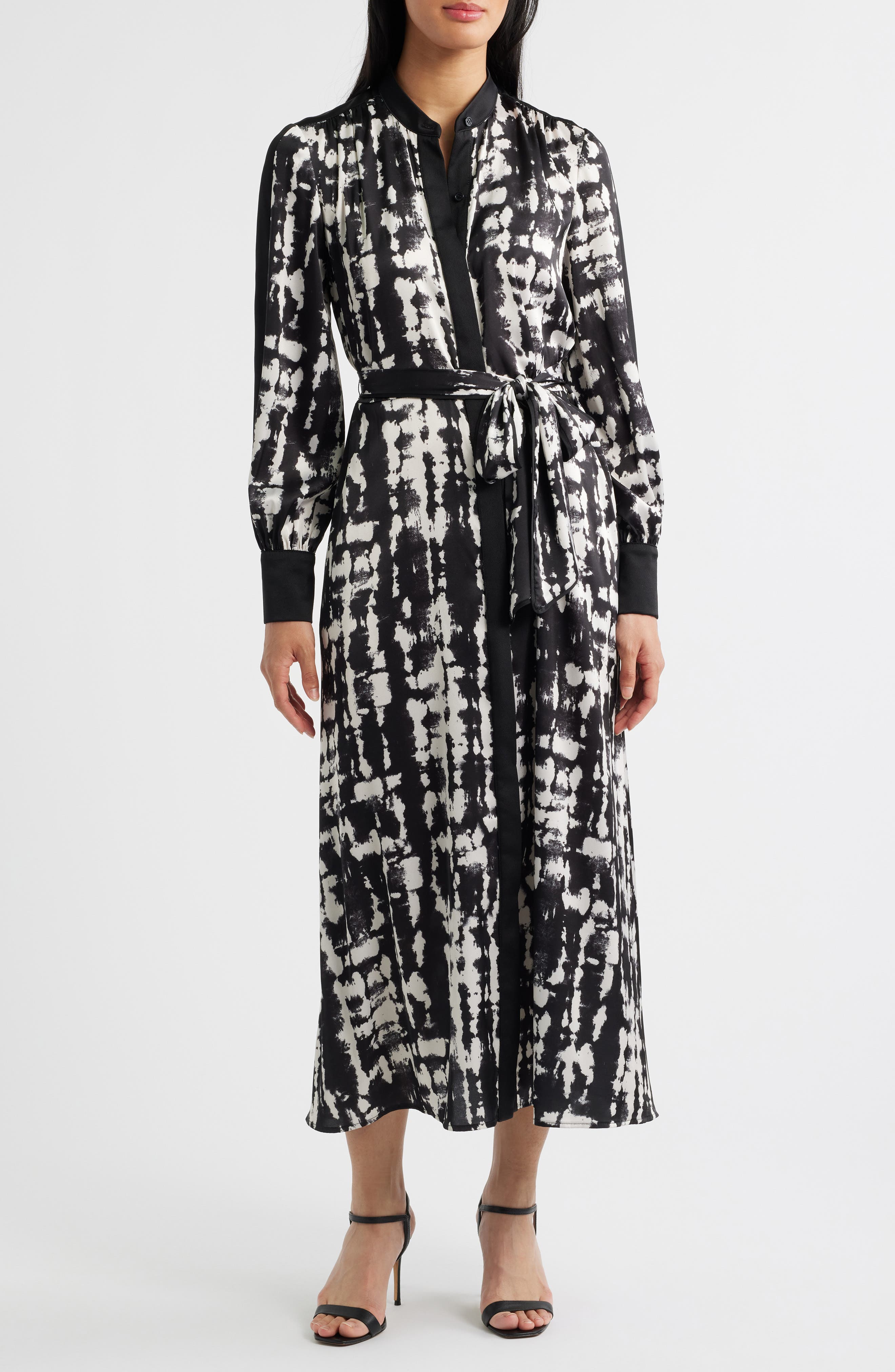 Julia Jordan Print Long Sleeve Shirtdress
