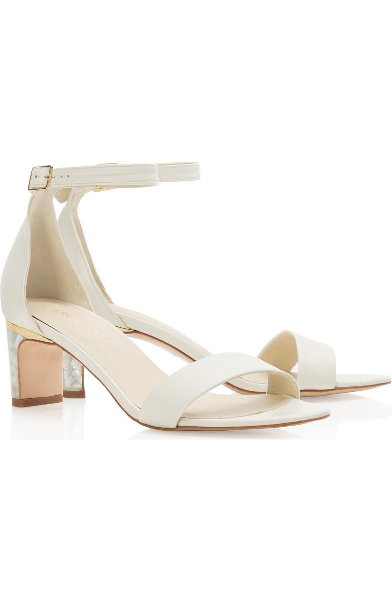 Freya Rose Chloe Ankle Strap Pearl Heel Sandal, Main, color, Ivory