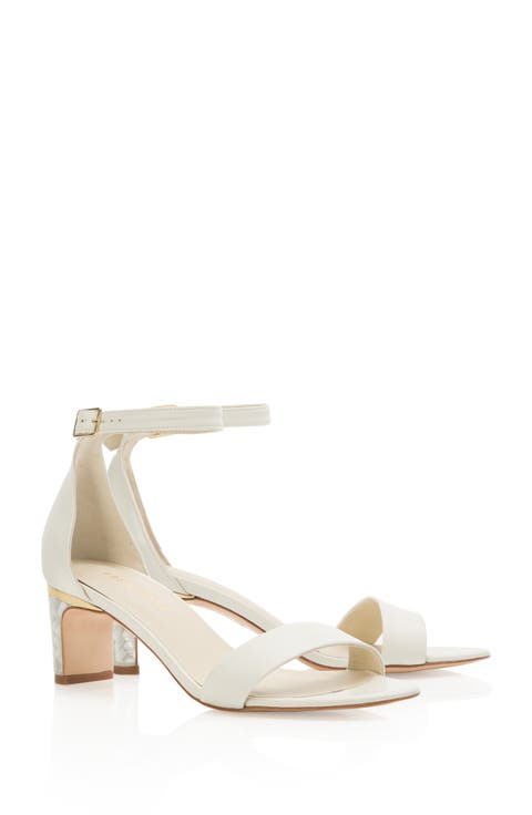 Chloe Ankle Strap Pearl Heel Sandal