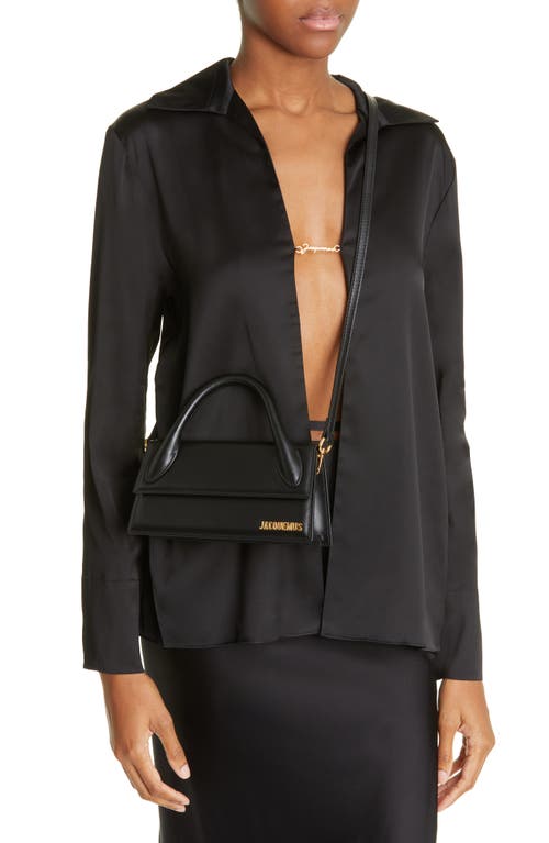 Jacquemus Tasche Le Chiquito Long Aus Schwarzem Leder