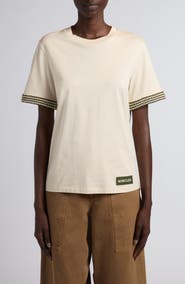 Moncler Knit Cuff Cotton T-Shirt
