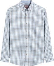 Johnston & Murphy Check Heathered Cotton Button-Up Shirt