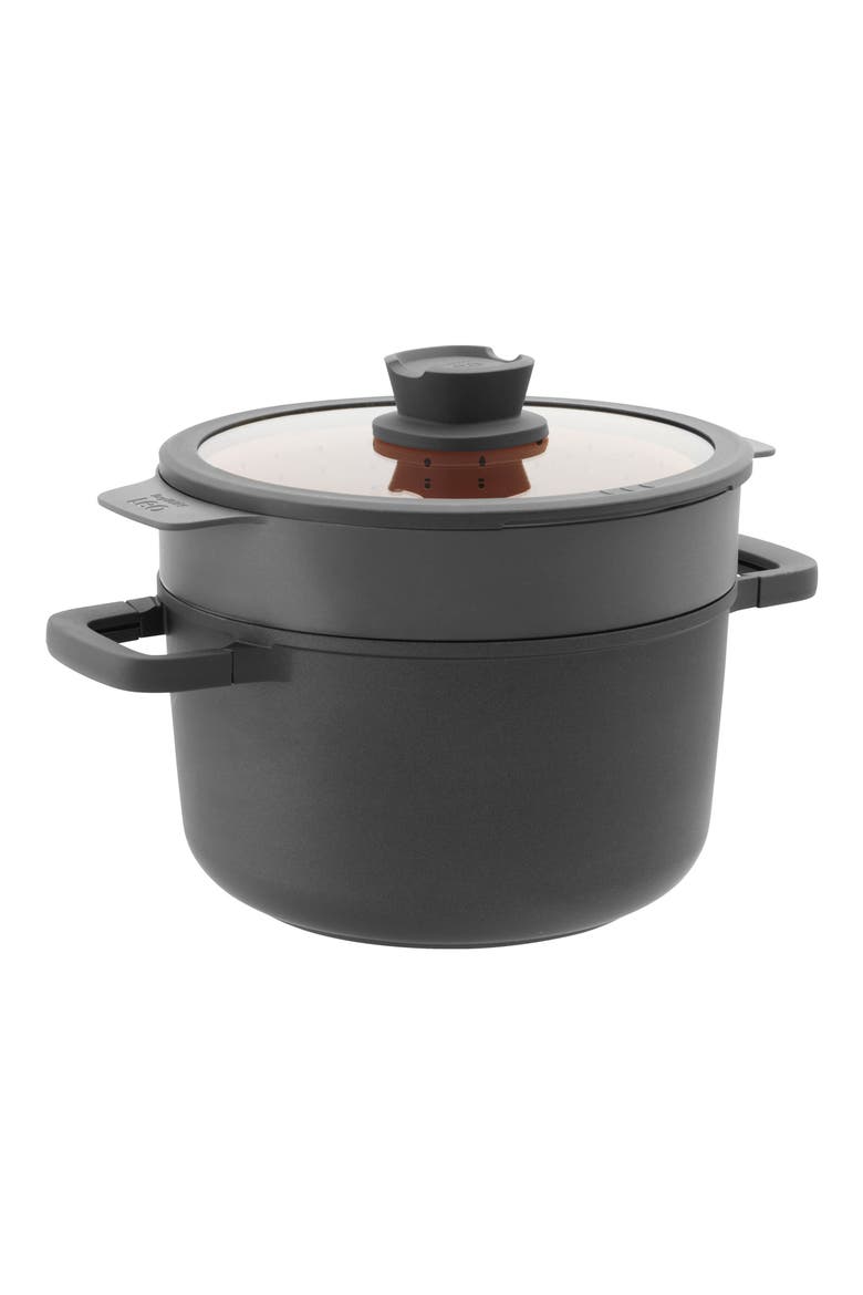 Leo Stone Nonstick 5.9-Quart Covered Stockpot, Alternate, color, BLACK