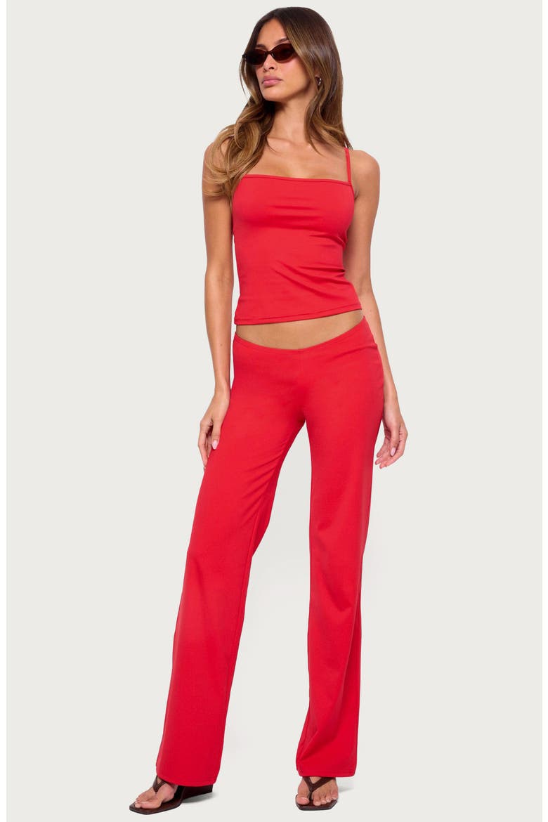 Anika Scooped Straight Leg Pants, Alternate, color, RED
