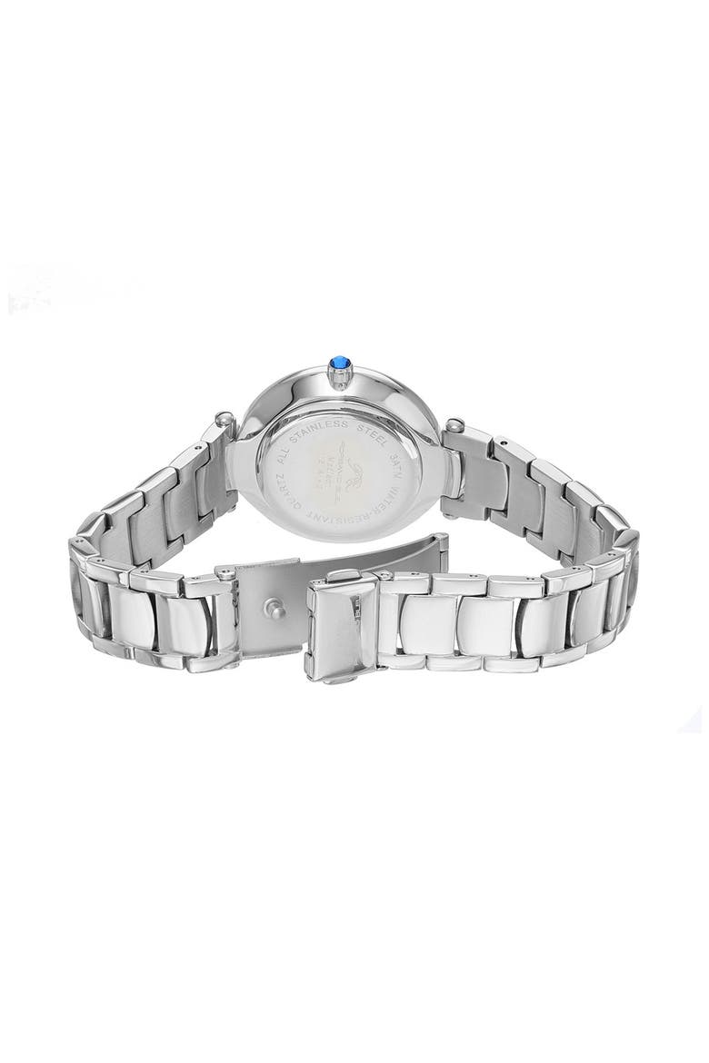 Women's Madison Guilloche Stainless Steel Bracelet Watch, 29mm, Alternate, color, SILVER