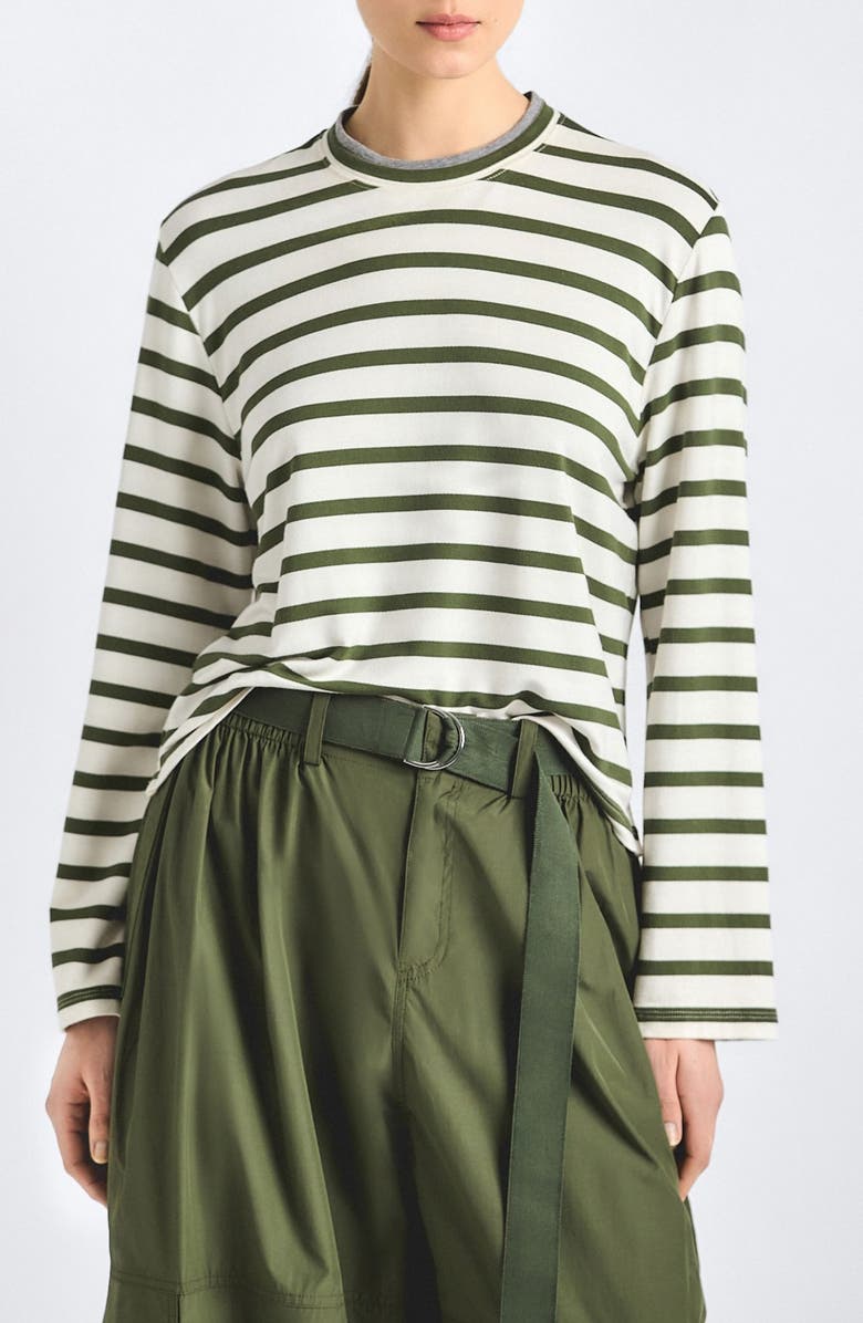 Derek Lam 10 Crosby Myrtha Stripe Jersey Top, Main, color, 
