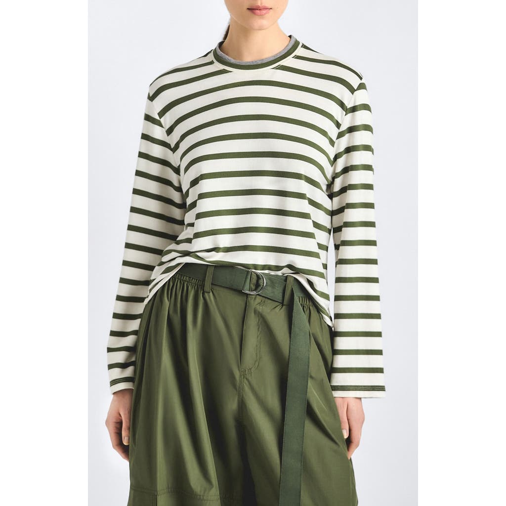 Derek Lam 10 Crosby Myrtha Stripe Jersey Top In Multi