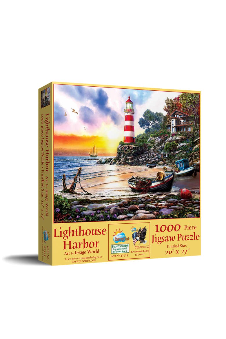 Lighthouse Harbor 1000 piece Jigsaw Puzzle for Adults, Main, color, Multicolor