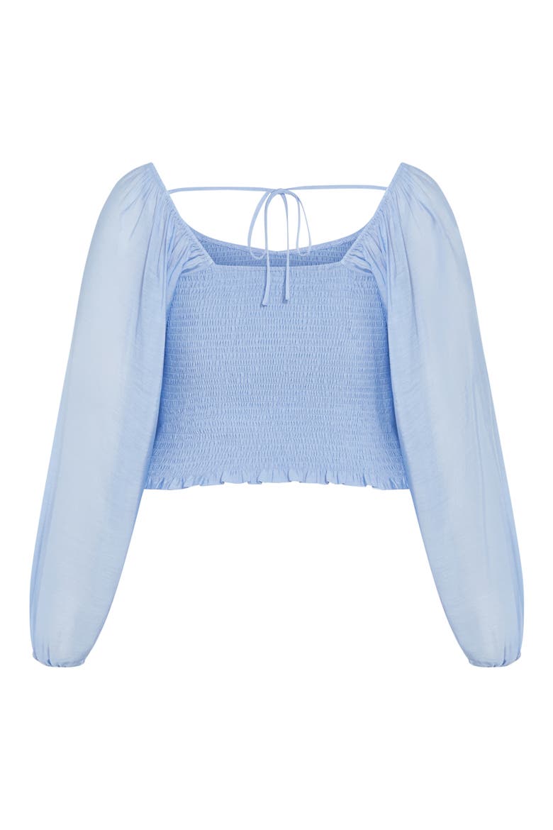 Rowy Smocked Balloon Sleeve Top, Alternate, color, SKY BLUE