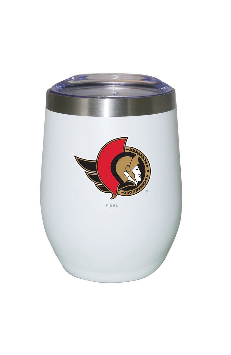 THE MEMORY COMPANY Ottawa Senators 12oz. Logo Stemless Tumbler, Main, color, White