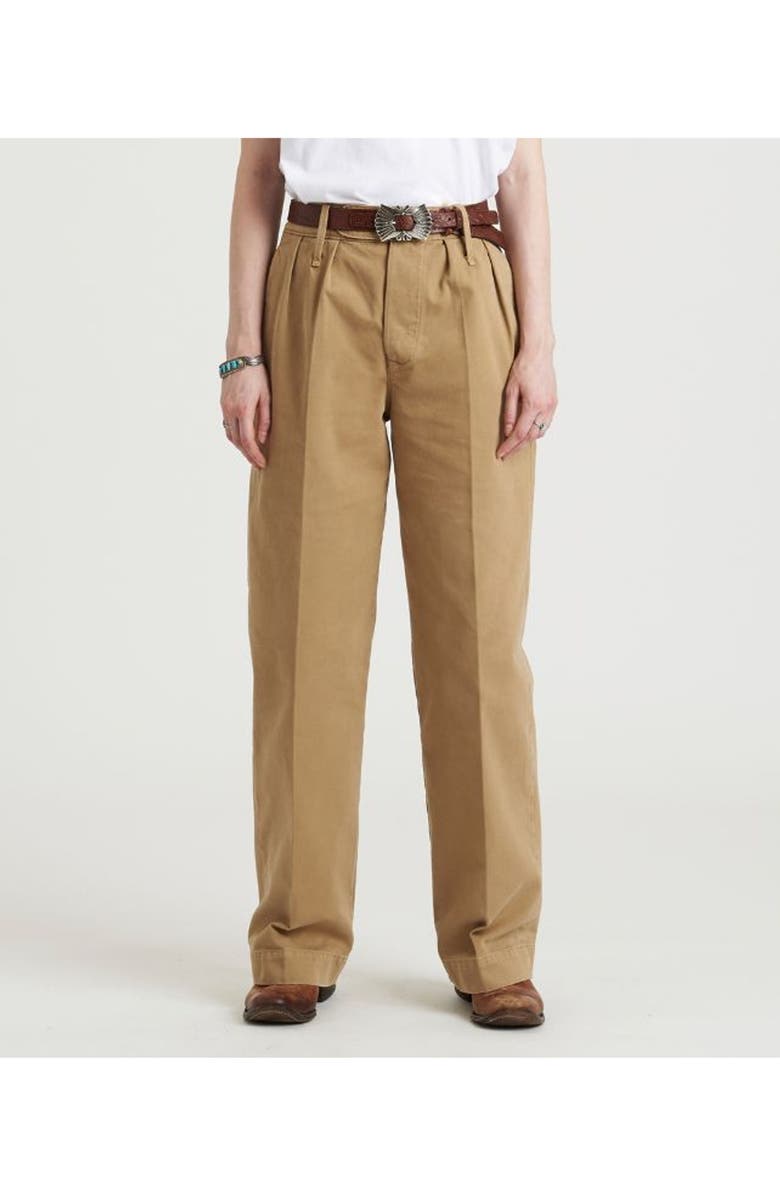 Fortela Straight Twill Cotton Trousers, Alternate, color, Camel