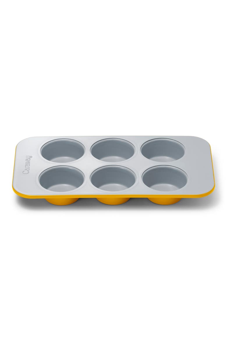 6-Cup Nonstick Ceramic Muffin Pan, Main, color, MARIGOLD