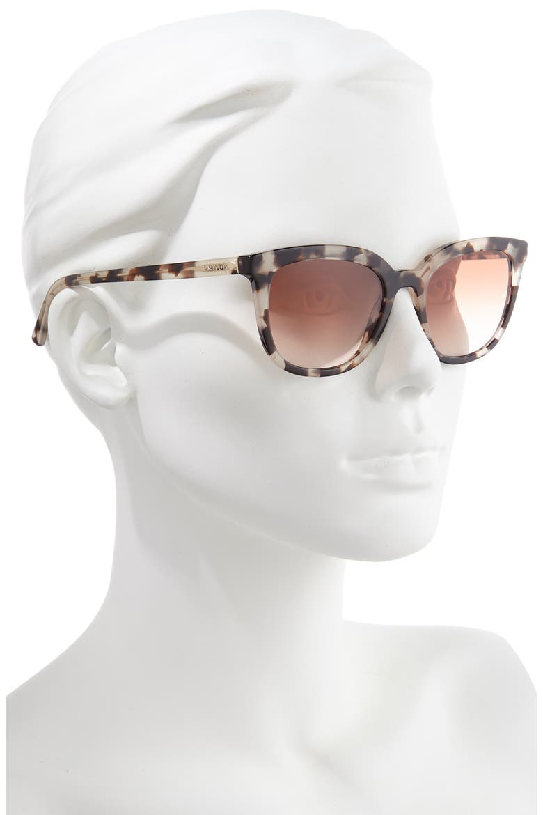 53mm Cat Eye Sunglasses, Alternate, color, BROWN IVORY/ PINK GRADIENT
