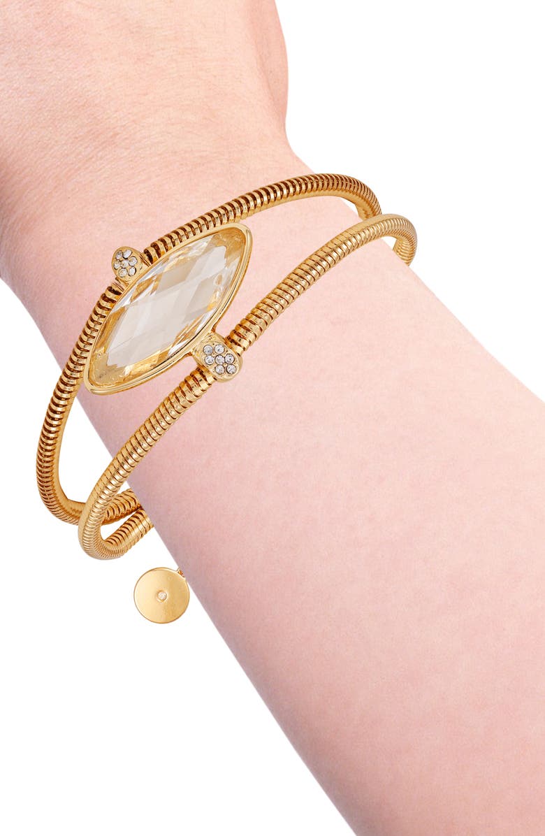 Vince Camuto Crystal Snake Chain Bracelet, Alternate, color, Gold Tone