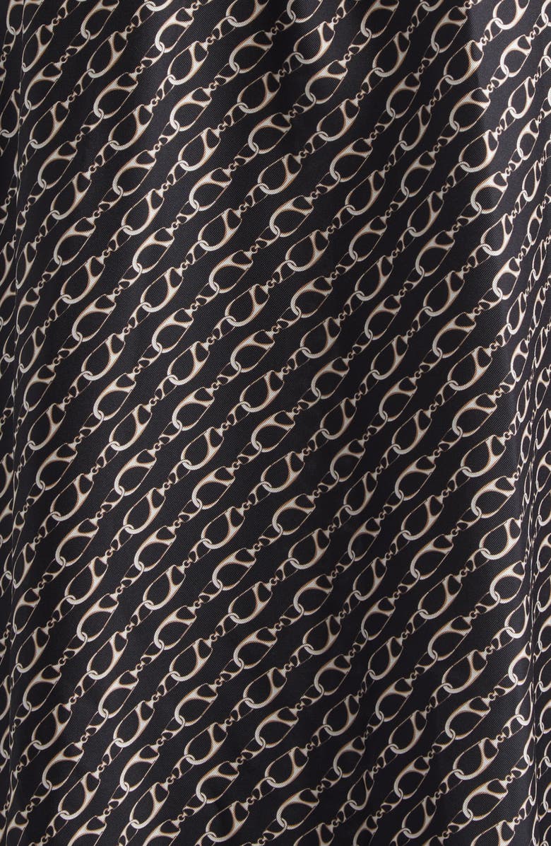 Herno Logo Print Long Sleeve Silk Shirtdress, Alternate, color, Black