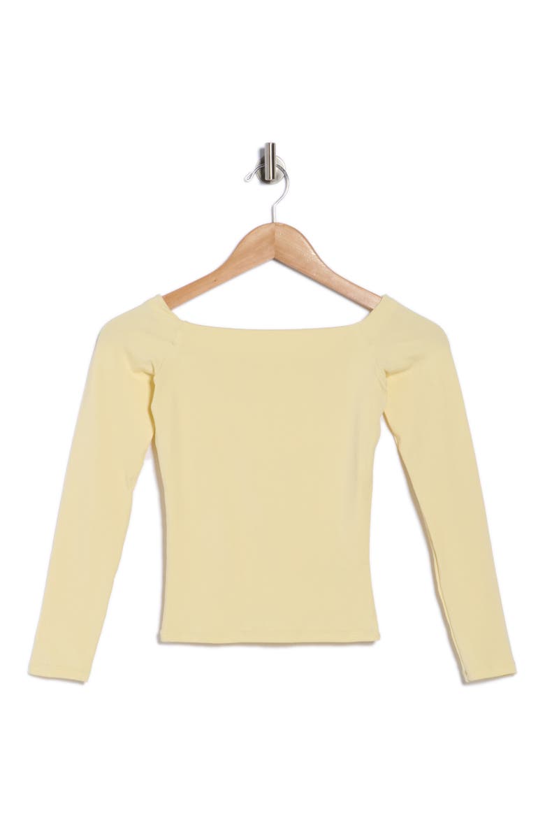 Long Sleeve Off the Shoulder Top, Alternate, color, BUTTER YELLOW