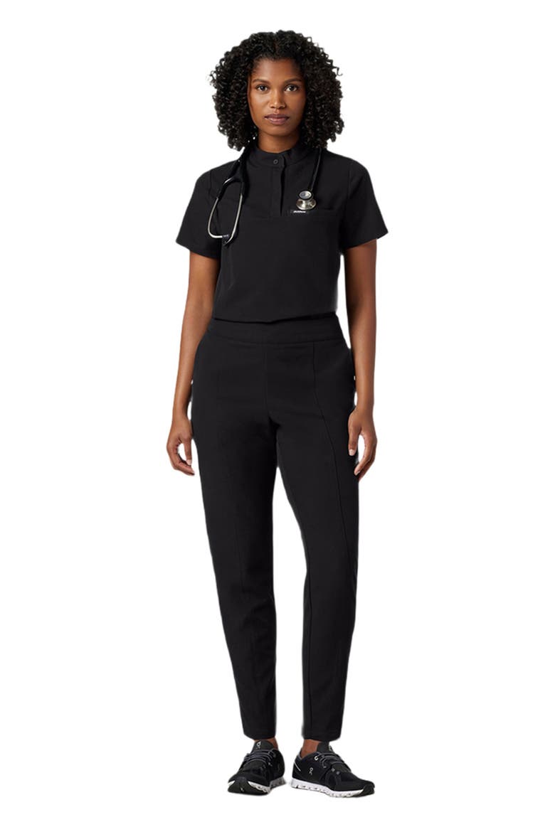 Savi Women's 1-Pocket Classic Banded Collar Scrub Top, Alternate, color, Black