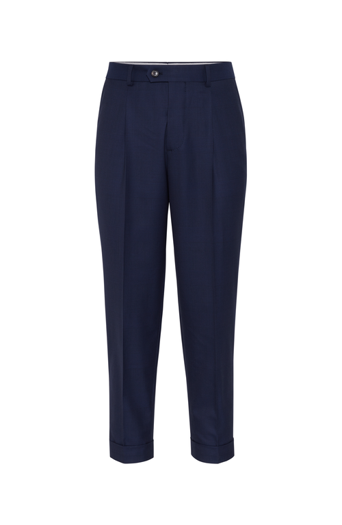 Brunello Cucinelli Prince Of Wales Check Trousers In Blue